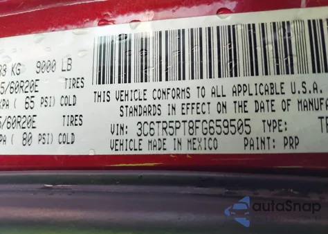 2015 Ram 2500 Longhorn Limited from USA, damaged, VIN 3C6TR5PT8FG659505